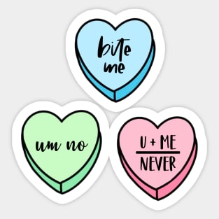 Valentine’s Day Candy Conversation Hearts Sassy Sticker